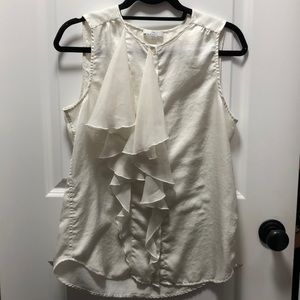 White Dressy Button Down Tank